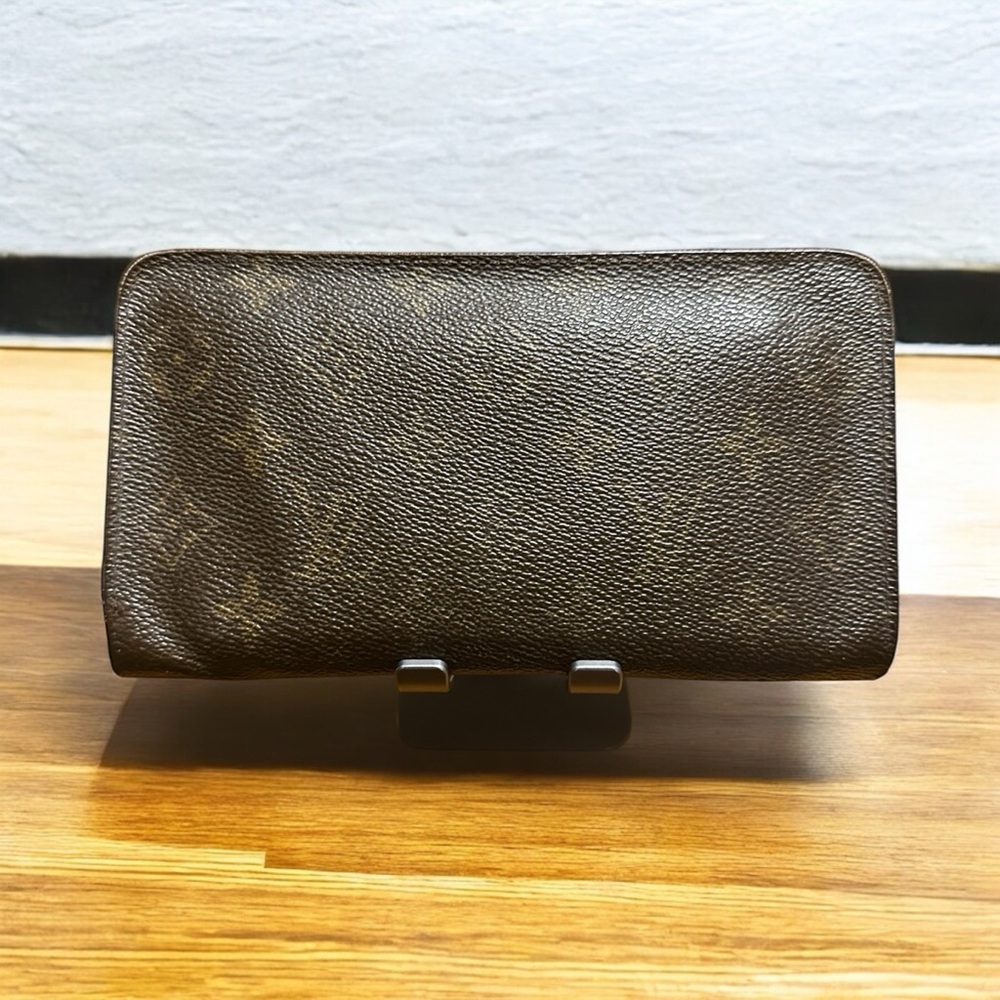 Louis Vuitton Brown Monogram Leather Zip Wallet